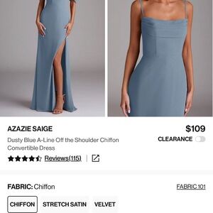 Azazie Saige Maxi Dress in Dusty Blue Chiffon